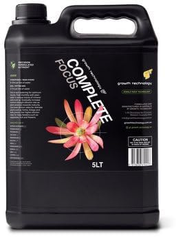 Growth Technology GT Multi Focus – All-Purpose Liquid Plant Food with 12 Essential Minerals – for Indoor & Outdoor Use on Tropicals, Cacti, Succulents, Vegetables, Flowers, Lawn & Garden – 5 Liters