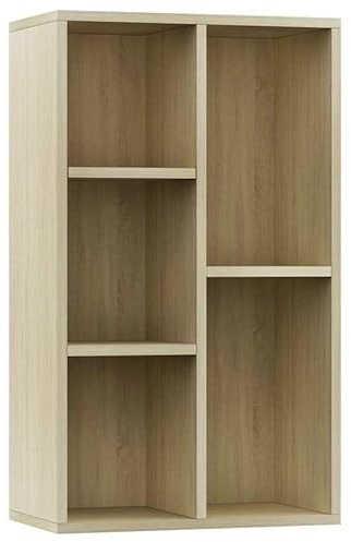 Eleganz Librería Sonoma Roble 50x25x80 cm | Sistema de estantería de madera | Aparador versátil para salón, oficina, almacenamiento estable y organización elegante
