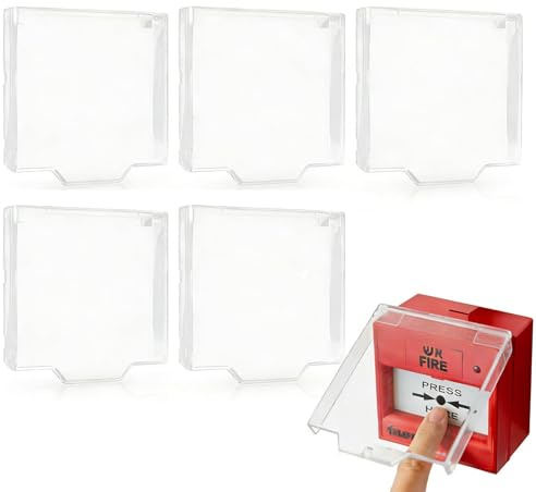 Hinged Call Point Cover, 6 Pack Clear Plastic Fire Alarm Protective Cover Compatible with Eaton Menvier and other Call Point Models