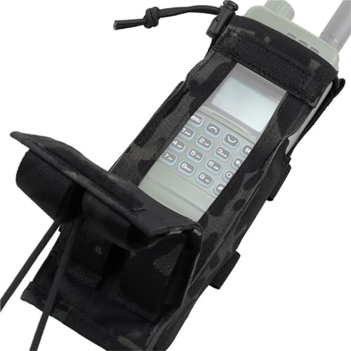MOLLE-radioväska, taktisk nedfällbar walkie-talkie-radioväska, kompatibel med radioapparater i stil 152/148 för airsoft, jakt, paintball(Bcp)