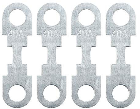 sourcingmap Lot de 4 fusibles plats 40 A en métal argenté pour voiture DC 12 V