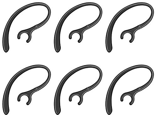 6 Pack Replacement Ear Hook Universal Small Clamp Loop Clip for Other Bluetooth Headset(Black)