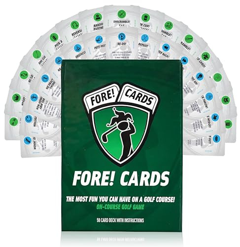 Fore Cards On Course - Juego de cartas de golf interactivo para diversión, estrategia y competencia - Mezcla formatos clásicos y únicos - Juegos de golf de cartas Fore y un regalo para golfistas de