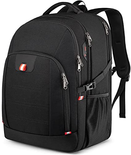 Della Gao Reise Laptop Rucksack, Anti-Diebstahl-großer Reiserucksack mit USB-Ladeschlitz, wasserabweisende Computer-Tasche, Geschenke für Männer und Frauen, passend für 18,4 Zoll Laptop