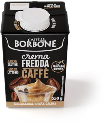 Caffè Borbone CREMA CAFFÈ - 1 Brick 550g - Crema a base di latte con caffè solubile delattosata, UHT a lunga conservazione - Senza Lattosio e Senza Glutine - Latte e panna Italiani