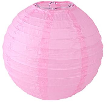 Surwin 10pcs Lanternes Papier Chinois, Lanternes en Papier à Suspendues, Boule Ronde Abat-Jour, Lanterne Decorative pour Intérieurs Extérieurs Mariages Anniversaires (25cm,Rose)
