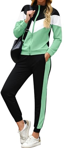 Marvmys Survêtement Femme Ensemble Sportwear à Manches Longues Zippé
