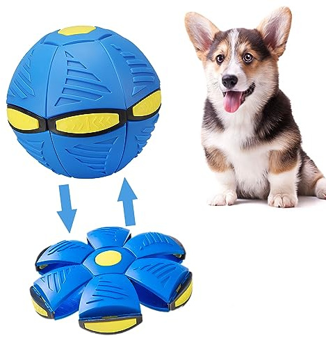 Bikirin Hundfrisbee, ny oförstörbar frisbee för hundleksak, utomhus trädgård hundar leksaker kastskiva en fånga en flygande daucer boll för hundspel (tre lampmodell)