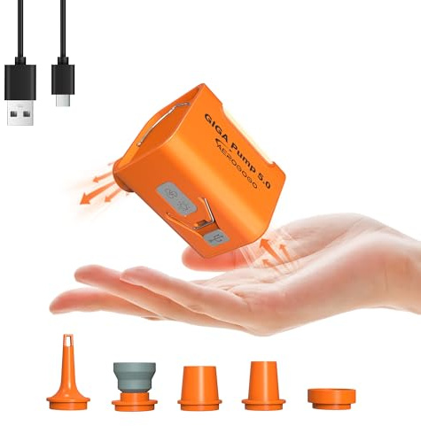 Portable air Pump with 3600mAH Battery 5kPa Air Pump for Inflatables Rechargeable Pump Quick Inflate Deflate for air Mattress with Camping Light Ultra Air Mattress Pump for Pool Floats