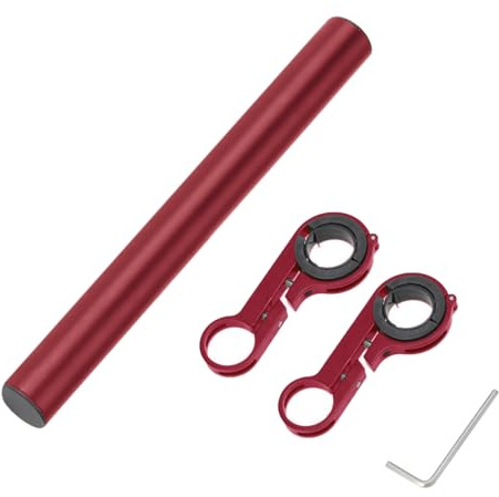 Extension de guidon professionnelle de 20 cm - Support double pour vélo - Accessoire d'extension (rouge)
