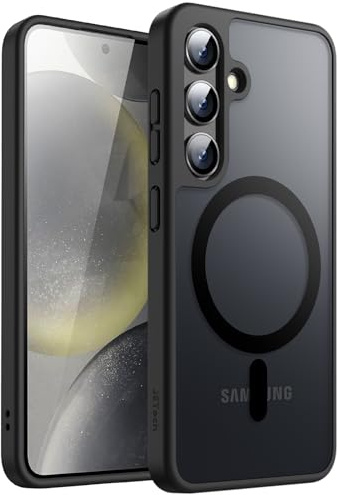 JETech Magnetic Case for Samsung Galaxy S24 5G 6.2-Inch, Compatible with MagSafe, Translucent Matte Back Shockproof Phone Cover (Black)