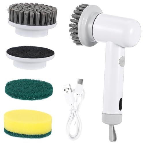 PAMINGONO Brosse De Nettoyage Électrique sans Fil Nettoyeur Multi- avec Têtes Remplaçables pour Nettoyage Et Pratique La Salle De Bain Cuisine