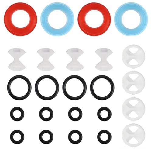 24 Pcs Tap Washers for Mixer Taps, Tap Washers, Tap Washer Suitable for Bathroom Kitchen Office Replacement Valve Faucet Ceramic Silicone Gasket Reverse Rotation Seal