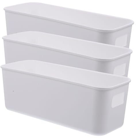 Healeved Scatola Portaoggetti Multifunzionale in Plastica Trasparente, Organizer da Scrivania Piccolo per Casa e Ufficio, Contenitore Porta Custodie per Telefono e Accessori, Set da 3