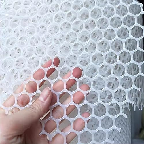 Clôture De Jardin en Plastique Blanc, Clôture Hexagonale Extra Longue, Grillage De Jardinage, Barrière De Chantier Temporaire (0,4 X 8 M/1,3 X 26 Pi)