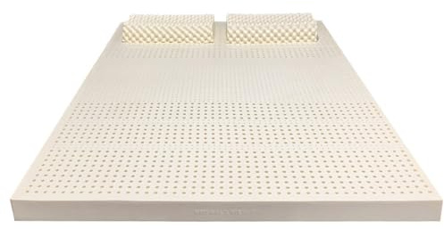 100 % naturlig latexmadrass, andningsbar och bekväm, 2,5 cm platt madrassöverdrag för lindring av ryggsmärta, 100 x 160 x 2,5 cm, miljövänlig lösning för sömn