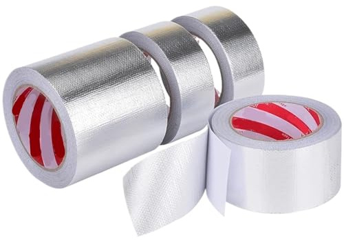Värmeskyddstejp av aluminiumfolie, Glasfiber aluminiumfolie tejp Brandsäker högtemp tätning Tak Husbilar Båtar Flera storlekar(20mx0.15mmx200mm)