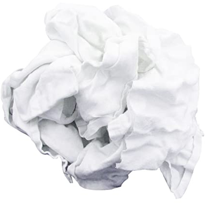 A&A Wiping Cloth Recycled Cut White Flannel Rags, Perfect for Cleaning and Polishing, 10 Pound Box