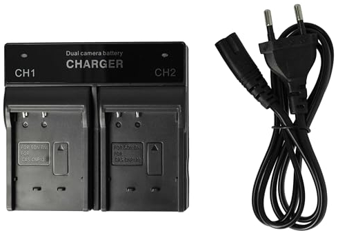 vhbw Dual Akkuladegerät kompatibel mit Sony Cybershot DSC-W690, DSC-W710, DSC-W730, DSC-W810 Digitalkamera Camcorder Action Cam-Akku - Ladeschale