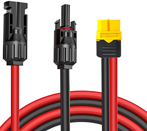 iHaospace Solarladekabel Solarstecker auf XT60 Stecker Solarpanel Adapter Kabel Solarkabel für EF DELTA 2 und River Pro MAX Powerstation 757 Powerhouse Solar Generator Solarpanel 60CM