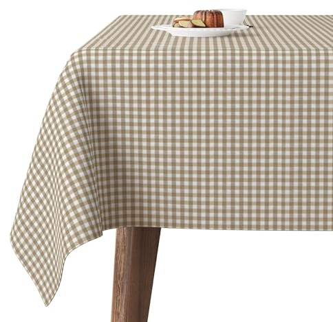 Martina Home Mantel TEFLONADO CONFECCIONADO Petit Vichy Taupe 100X140 CM