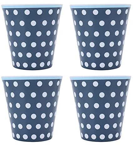 4PCS Taza De Café De Melamina, Otufan 260ml/8.7oz Taza De Melamina De Melamina De Punto Azul Oscuro Taza De Bebida De Porcelana De Imitación Adecuada Para Regalos De Restaurante De Fiesta En Casa
