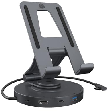 ICY BOX IB-TH100-DK Station d'accueil Tablette/Smartphone Anthracite, Noir