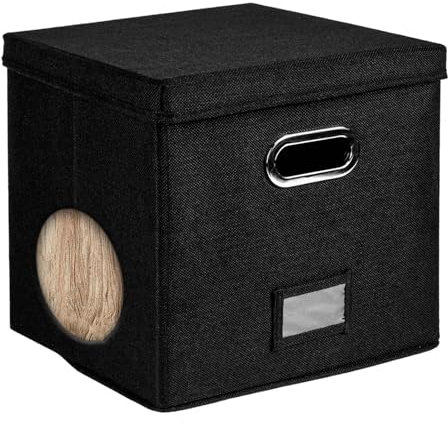 Schallplattenaufbewahrungsbox – Stilvoller Vinyl-Album-Ständer, zeitgenössische Schallplattenaufbewahrung | Stilvoller LP-Organizer, Musikliebhaber-Box, Vintage-Disc-Box, Kleberorganizer