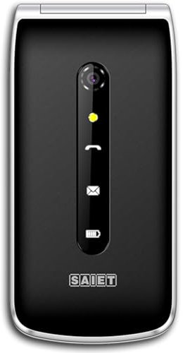SAIET VANTO Cellulare per Anziani Compatto e Facile da Usare, Telefono a Conchiglia con Base di Ricarica, Display 2.4 a Colori, Tasti Grandi Retroilluminati e Tasto SOS - Colore Nero
