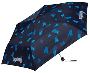 ergobag Regenschirm Kinderschirm für die Schultasche, ultraleicht und klein mit Tasche, reflektierend windfest VerfolgBärjagd - Dunkelblau