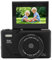 Cámara Digital de 5k, Cámara de Vlogging de 75MP, con Zoom de 18x, Pantalla de Flip de 3 Pulgadas, Cámara Compacta HD, para Fotografía de Viaje (Black)