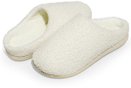 Anmerl Dam Tofflor med Memory Foam, Vinter Varma Slip-On Tofflor för Hemmet med Mjukt Foder och Halkfria Gummisulor för Inomhus och Utomhusbruk