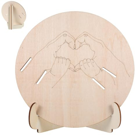 Zerodeko Placa de madera para recién nacidos, anuncio, con grabado, soporte para pulsera de bebé con base, indicador de nacimiento ligero para fiestas de nacimiento y baby shower, duradero y fácil de