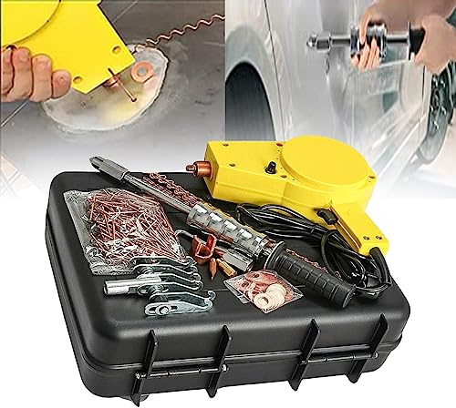 Kit de reparación de abolladuras para soldador de pernos, herramienta completa de carrocería con pistola de pernos y extractor de abolladuras para una eliminación eficiente de abolladuras del vehículo