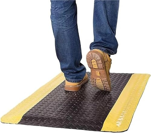 Tapis Ergonomique Anti-Fatigue for Usage Industriel - Tapis antidérapants de 2, 2,5 et 3 cm d'épaisseur for Atelier, Bureau et Maison(2.5cmx150x460cm)