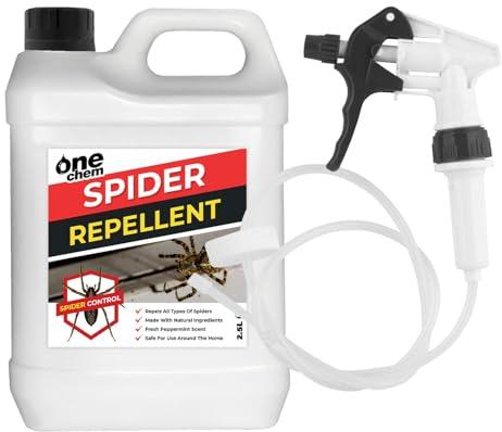One Chem Spider Repellent Spray, 2.5L with Long Hose Trigger, Peppermint Scent, for Home and Garden, Indoor Outdoor Use