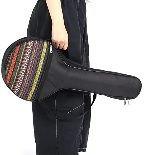 KIMISS Bolsa para Banjo de 4 Cuerdas de Estilo étnico con Correas Ajustables, Bolsa de Algodón para Banjo Pequeño, Práctico Estuche para Guardar Música