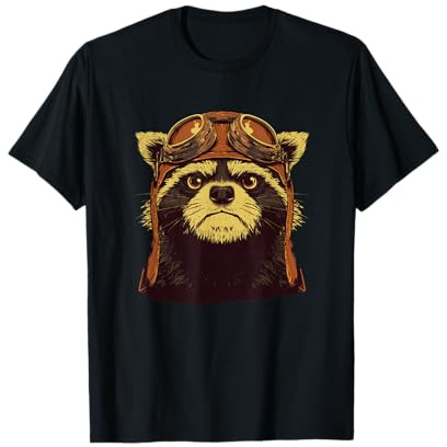 Look Tanuki drôle avec Lunettes Pilote T-Shirt
