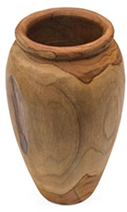 Holzvase/Ornament, geschnitzt aus den Wurzeln riesiger Teakbäume, 25 cm hoch