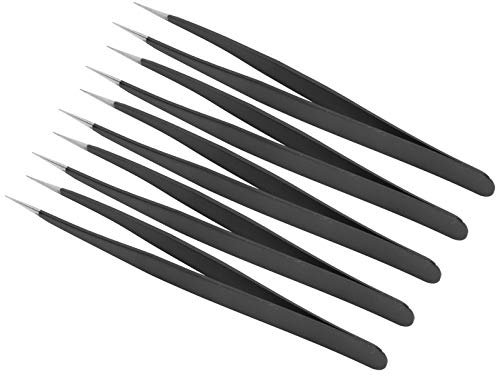 Pince à épiler à souder, antistatique de haute précision, taille raisonnable, ensemble de pincettes légères, matériaux en acier inoxydable pour revêtement industriel pour la(pincettes droites)