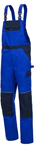 NITRAS Arbeitslatzhose für Damen und Herren – Arbeitshose mit Latz – 35 % Baumwolle – Königsblau – 50
