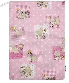 Panini Tessuti Sacchetto per il cambio asilo nido in 100% Cotone 34x44 cm sacco porta indumenti bavaglini