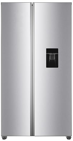 YUNA Side by Side Serebro Grande SBS-E 439 Liter | NoFrost | Wasserspender mit Wassertank | Display und Touch Control | Sehr leise mit 39 dB | Holiday Modus | Schnellgefrierfunktion