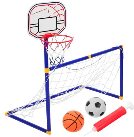 YARNOW But De Football Et Panier De Basket Enfant 2 en 1 pour IntéRieur Et ExtéRieur, 88 x 45 x 90 cm, Plastique