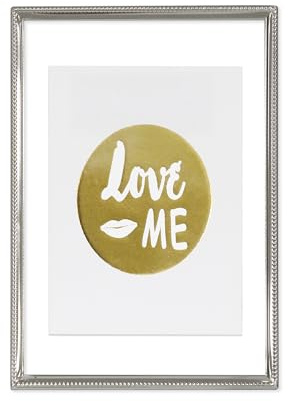 Inov8 Framing Tarnish Resistant Silver Designer Floating Picture Frame with Thin Bead Edge Design for 8x10 inch (20x25cm) Photo