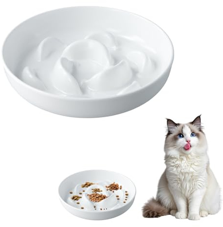 Amexo Ciotola Ingozzamento per gatto Anti-Sversamento, Ciotola Puzzle Interattiva Anti-Vomito per gatto
