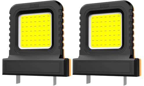 XineYuor Pack de 2 Lámparas de Trabajo LED Alta Luminosidad, 10W IP67, Compatible con Baterías de Herramientas 20V-21V (Makita, Bosch, Dewalt), Luz Inundación Taller para Garaje, Obra