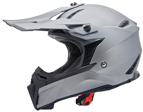 Zorax ZOR-X309 Motocross Helmet - Grey M (57-58cm) | Dual Sport Motorbike ECE Approved Dirt Bike MX Crash Helmet