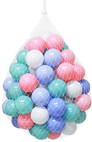 Wonder Space Soft Pit Balls, Chemical-Free Crush Proof Plastic Ocean Ball, BPA Free with No Smell, Safe for Toddler Ball Pit/Kiddie Pool/Indoor Baby Playpen (50 Balls, Mix - Pastel)