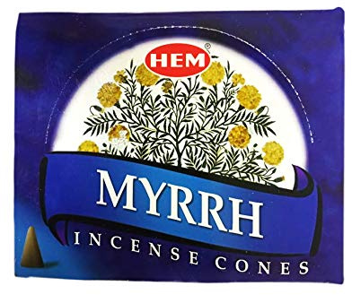 Myrrrh Boîte de 12 boîtes 10 cônes d'encens HEM de l'Inde